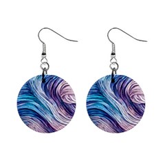 Abstract Pastel Ocean Waves Mini Button Earrings by GardenOfOphir