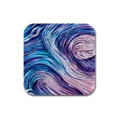 Abstract Pastel Ocean Waves Rubber Square Coaster (4 Pack) by GardenOfOphir