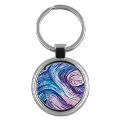 Abstract Pastel Ocean Waves Key Chain (round) by GardenOfOphir