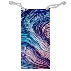 Abstract Pastel Ocean Waves Jewelry Bag by GardenOfOphir