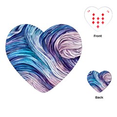 Abstract Pastel Ocean Waves Playing Cards Single Design (heart) by GardenOfOphir