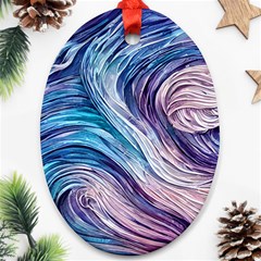 Abstract Pastel Ocean Waves Oval Ornament (two Sides) by GardenOfOphir