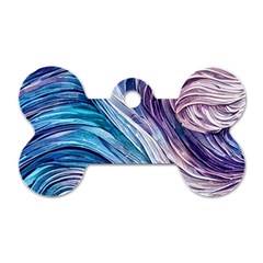 Abstract Pastel Ocean Waves Dog Tag Bone (two Sides) by GardenOfOphir