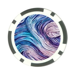 Abstract Pastel Ocean Waves Poker Chip Card Guard by GardenOfOphir