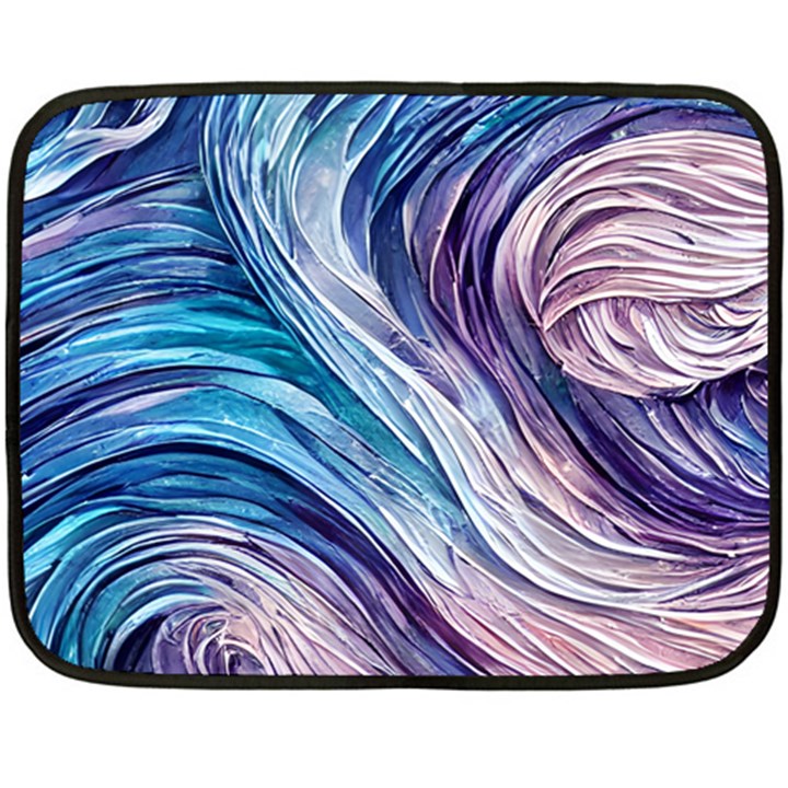 Abstract Pastel Ocean Waves One Side Fleece Blanket (Mini)