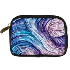 Abstract Pastel Ocean Waves Digital Camera Leather Case by GardenOfOphir