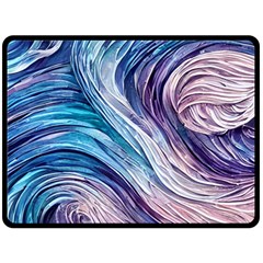 Abstract Pastel Ocean Waves One Side Fleece Blanket (large) by GardenOfOphir