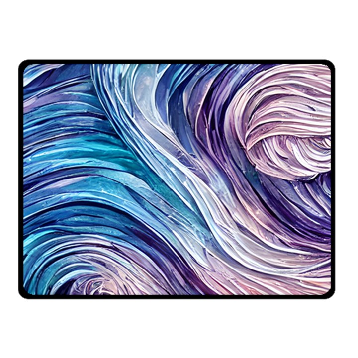 Abstract Pastel Ocean Waves One Side Fleece Blanket (Small)