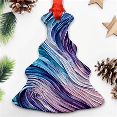 Abstract Pastel Ocean Waves Christmas Tree Ornament (two Sides) by GardenOfOphir