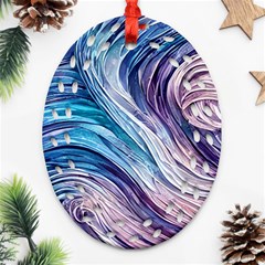 Abstract Pastel Ocean Waves Ornament (oval Filigree) by GardenOfOphir