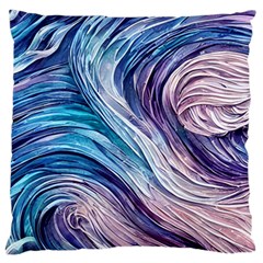 Abstract Pastel Ocean Waves Standard Premium Plush Fleece Cushion Case (one Side) by GardenOfOphir