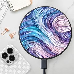 Abstract Pastel Ocean Waves Wireless Fast Charger(black)