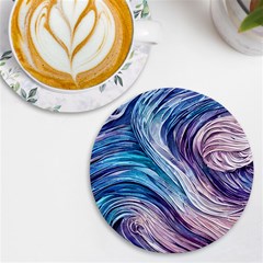 Abstract Pastel Ocean Waves Uv Print Round Tile Coaster by GardenOfOphir