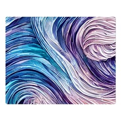 Abstract Pastel Ocean Waves One Side Premium Plush Fleece Blanket (large)