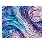 Abstract Pastel Ocean Waves One Side Premium Plush Fleece Blanket (Large) 80 x60  Blanket Front