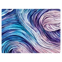 Abstract Pastel Ocean Waves Premium Plush Fleece Blanket (extra Small)