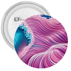 Pink Water Waves 3  Buttons by GardenOfOphir