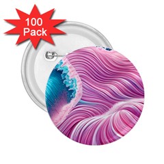 Pink Water Waves 2 25  Buttons (100 Pack)  by GardenOfOphir