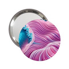 Pink Water Waves 2 25  Handbag Mirrors by GardenOfOphir