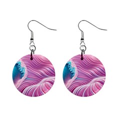 Pink Water Waves Mini Button Earrings by GardenOfOphir