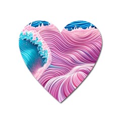 Pink Water Waves Heart Magnet by GardenOfOphir