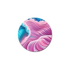 Pink Water Waves Golf Ball Marker by GardenOfOphir