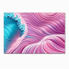 Pink Water Waves Postcard 4 x 6  (pkg Of 10) by GardenOfOphir