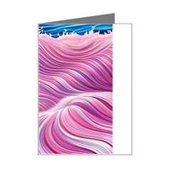 Pink Water Waves Mini Greeting Card by GardenOfOphir