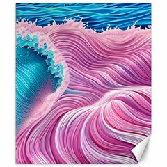 Pink Water Waves Canvas 8  X 10  by GardenOfOphir