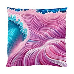 Pink Water Waves Standard Cushion Case (two Sides) by GardenOfOphir