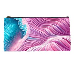 Pink Water Waves Pencil Case by GardenOfOphir