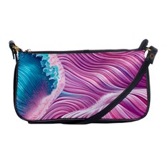 Pink Water Waves Shoulder Clutch Bag by GardenOfOphir