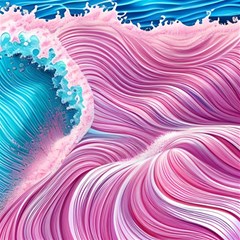 Pink Water Waves Play Mat (square)