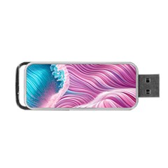 Pink Water Waves Portable Usb Flash (two Sides) by GardenOfOphir