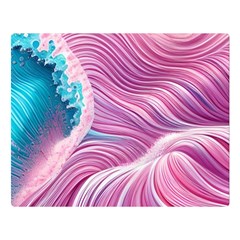 Pink Water Waves Premium Plush Fleece Blanket (large) by GardenOfOphir