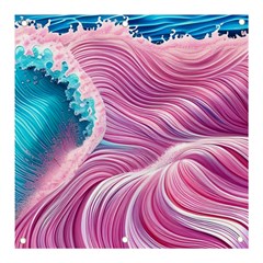 Pink Water Waves Banner And Sign 3  X 3  by GardenOfOphir