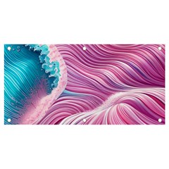 Pink Water Waves Banner And Sign 4  X 2  by GardenOfOphir