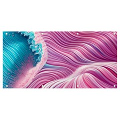 Pink Water Waves Banner And Sign 8  X 4  by GardenOfOphir