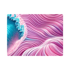 Pink Water Waves One Side Premium Plush Fleece Blanket (mini) by GardenOfOphir