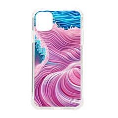 Pink Water Waves Iphone 11 Tpu Uv Print Case by GardenOfOphir