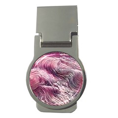 Abstract Pink Ocean Waves Money Clips (round)  by GardenOfOphir