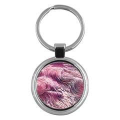 Abstract Pink Ocean Waves Key Chain (round) by GardenOfOphir