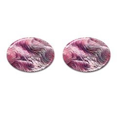 Abstract Pink Ocean Waves Cufflinks (oval)