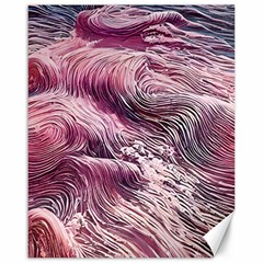 Abstract Pink Ocean Waves Canvas 16  X 20  by GardenOfOphir