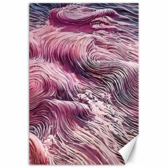 Abstract Pink Ocean Waves Canvas 20  X 30  by GardenOfOphir