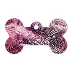 Abstract Pink Ocean Waves Dog Tag Bone (one Side) by GardenOfOphir