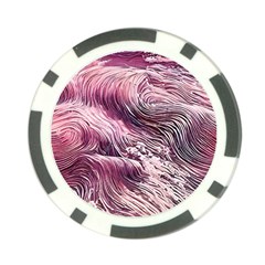 Abstract Pink Ocean Waves Poker Chip Card Guard by GardenOfOphir