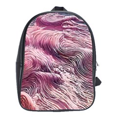 Abstract Pink Ocean Waves School Bag (large) by GardenOfOphir