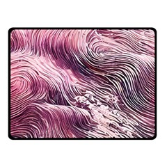 Abstract Pink Ocean Waves One Side Fleece Blanket (small) by GardenOfOphir