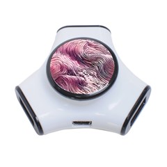 Abstract Pink Ocean Waves 3-port Usb Hub by GardenOfOphir